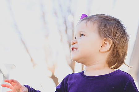 baby's purple crew-neck sweater thumbnail