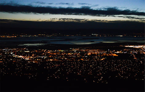 aerial photography of city lights at dusk thumbnail