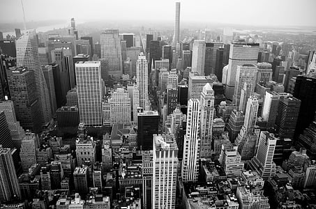 gray scale top view of New York City thumbnail