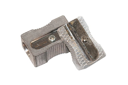 two gray metal pencil sharpeners thumbnail