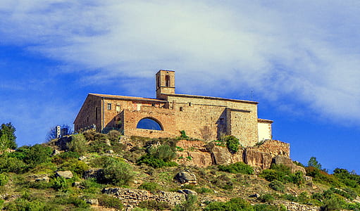architectural photography of brown stone castle thumbnail