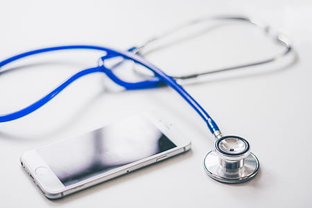 silver iPhone 6 and blue-and-gray stethoscope thumbnail