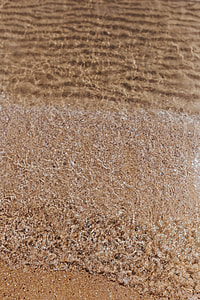 Soft wave of the sea on the sandy beach thumbnail