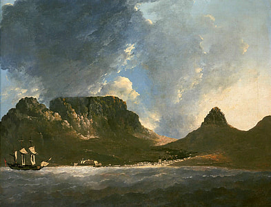 Table Mountain from Capt. Cook's ship HMS Resolution in 1772 thumbnail