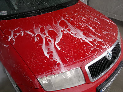 red Skoda Fabia washed thumbnail