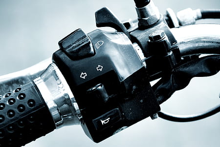 black motorcycle horn button thumbnail