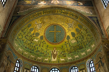 sheep and shepherd painted dome ceiling thumbnail