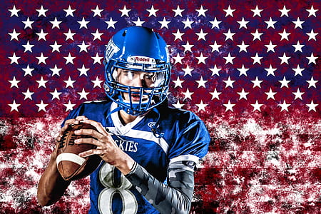 man holding brown football thumbnail