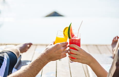 Woman and Man Toasting Drinks thumbnail