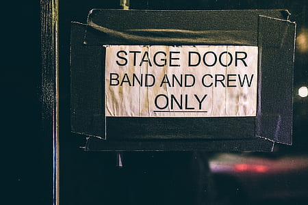 stage door band and crew only signage thumbnail