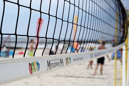 close up photography of white Millennium volleyball net thumbnail