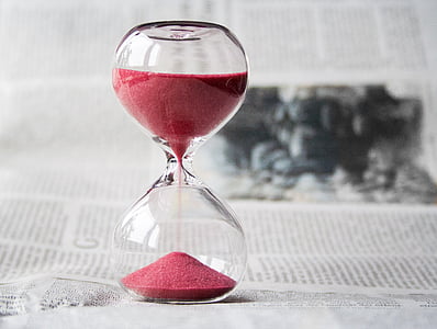 clear hourglass on newspaper thumbnail