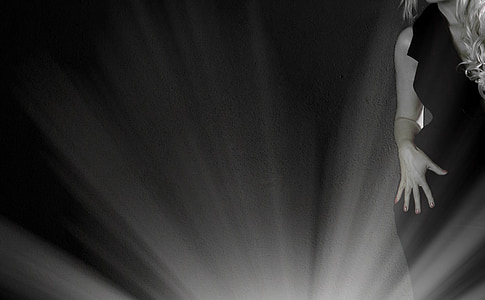 grayscale photo of woman in black dress thumbnail
