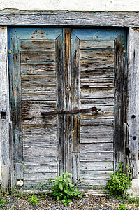 gray, brown and blue wooden door thumbnail