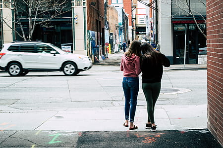 Two Woman Near Street Under Sky thumbnail