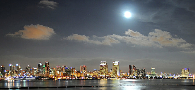 Full Skyline of San Diego, California with skyscrapers thumbnail