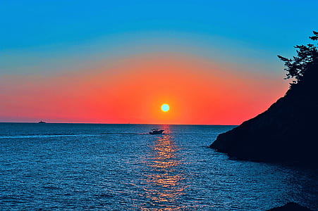 body of water under golden hour thumbnail