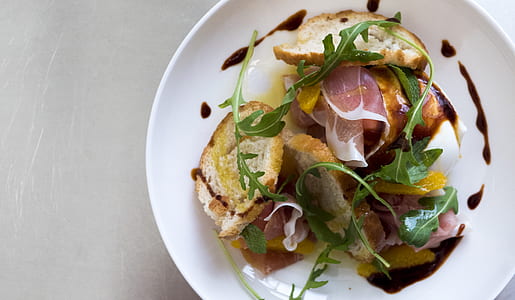 cooked food on white plate thumbnail