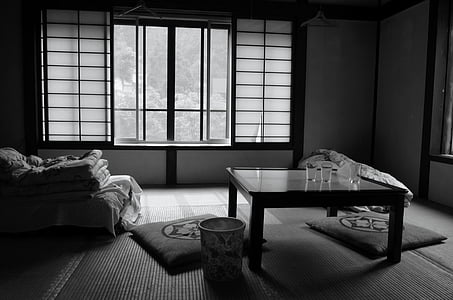 grayscale photography of living room thumbnail
