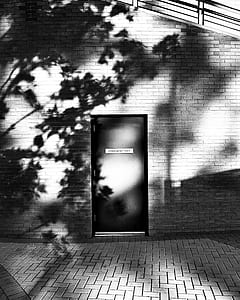 grayscale photo closed door thumbnail