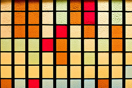 yellow, red, brown, and blue checkered surface thumbnail