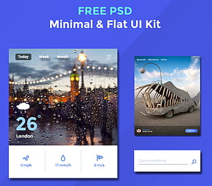 Flat Minimal UI Kit psd file