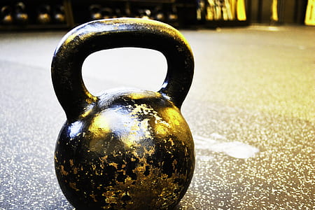 black kettlebell on gray surface thumbnail