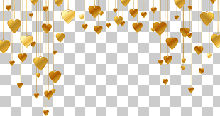 Heart Shape Line, Gold heart-shaped pattern, gold heart PNG clipart