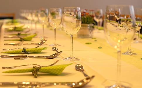 clear wine glass lot on the table thumbnail