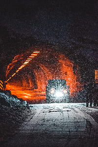 landscape, light, tunnel, winter thumbnail