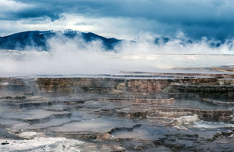 View of Mammoth Hot Springs at Yellowstone National Park, Wyoming thumbnail