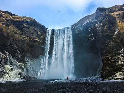 waterfalls on mountain thumbnail