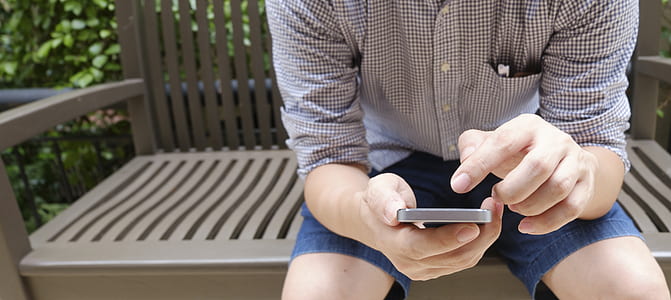 man, person, hands, smartphone thumbnail