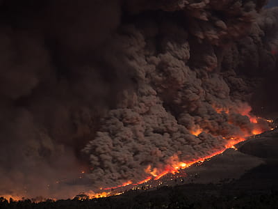 mountain covered with fire thumbnail