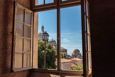 opened brown wooden window thumbnail