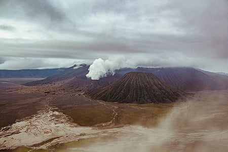 volcano with white smoke thumbnail