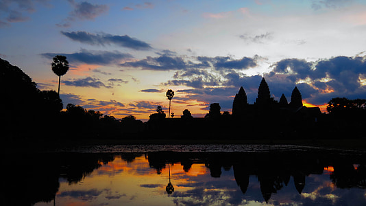 silhouette of structures during sunset thumbnail