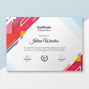 Modern certificate template psd file