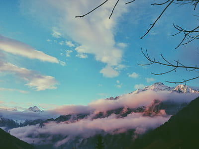 mountain covered with white clouds thumbnail
