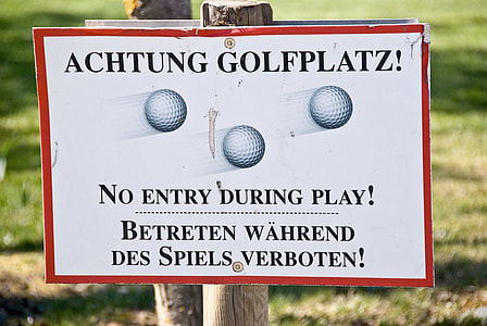 achtung golfplatz no entry during play betreten wahrend des spiels verboten signage thumbnail