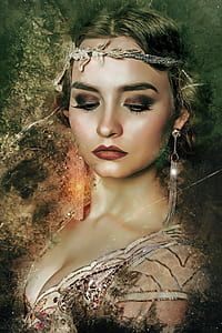 woman wearing floral dress and makeup photo thumbnail