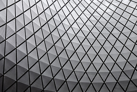 high angle photo of black and grey grid dome ceiling thumbnail