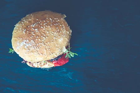 burger on gray desk thumbnail