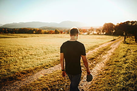 mountains, nature, sky, man thumbnail