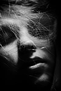 grayscale photography of a woman thumbnail