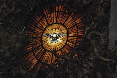 white and brown bird stained glass decor thumbnail