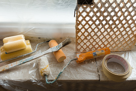 photo of paint brush, roller,s and tapes thumbnail