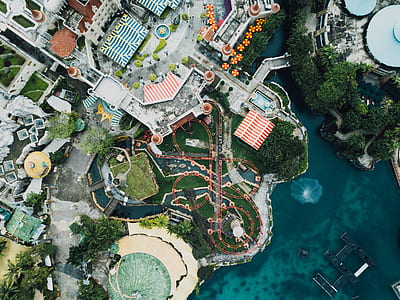 bird's eye view photography of resort thumbnail
