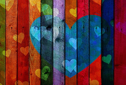 red, blue, purple, and yellow heart illustration thumbnail