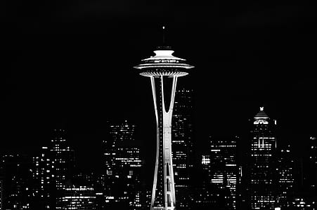 grayscale photography of Space Needle, Seattle, Washington thumbnail
